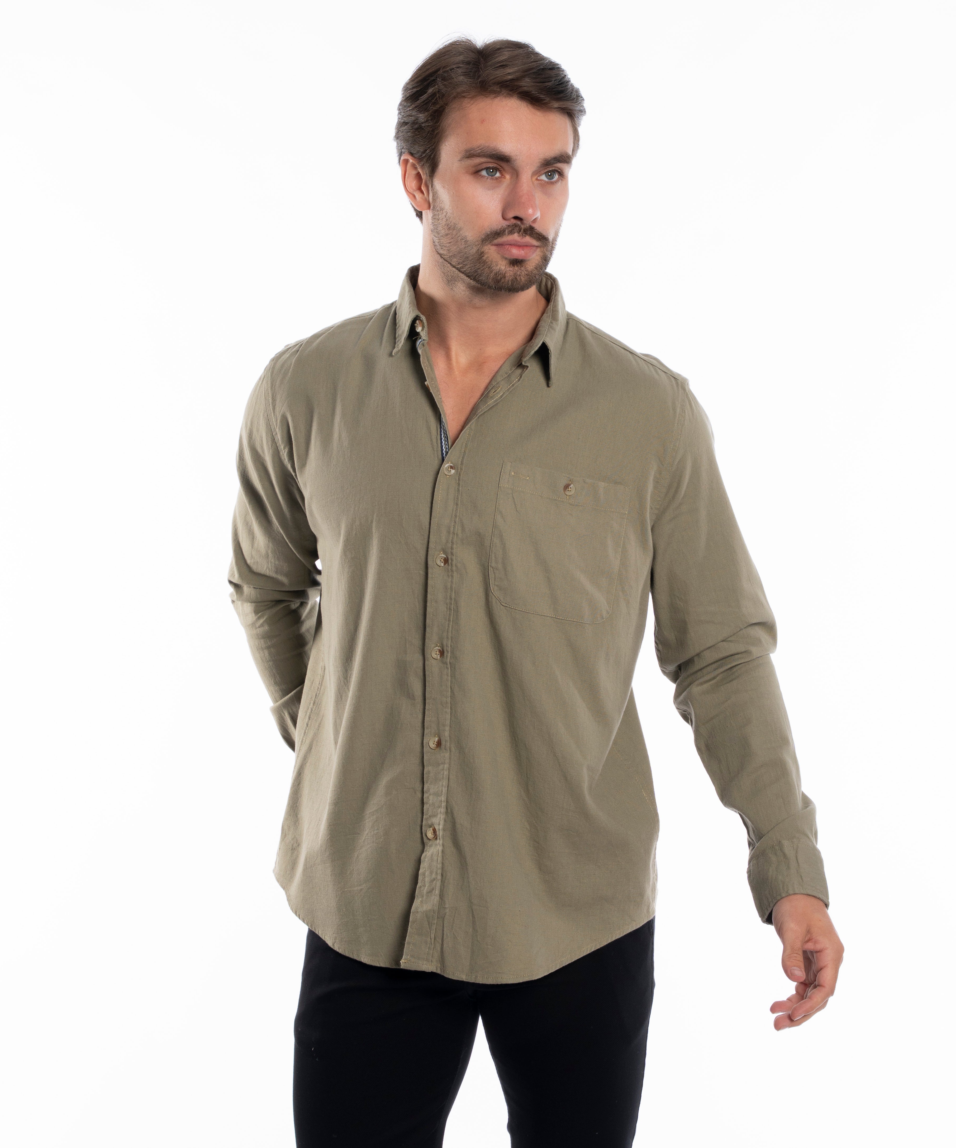 Long Sleeve Shirt - Men - Plain
