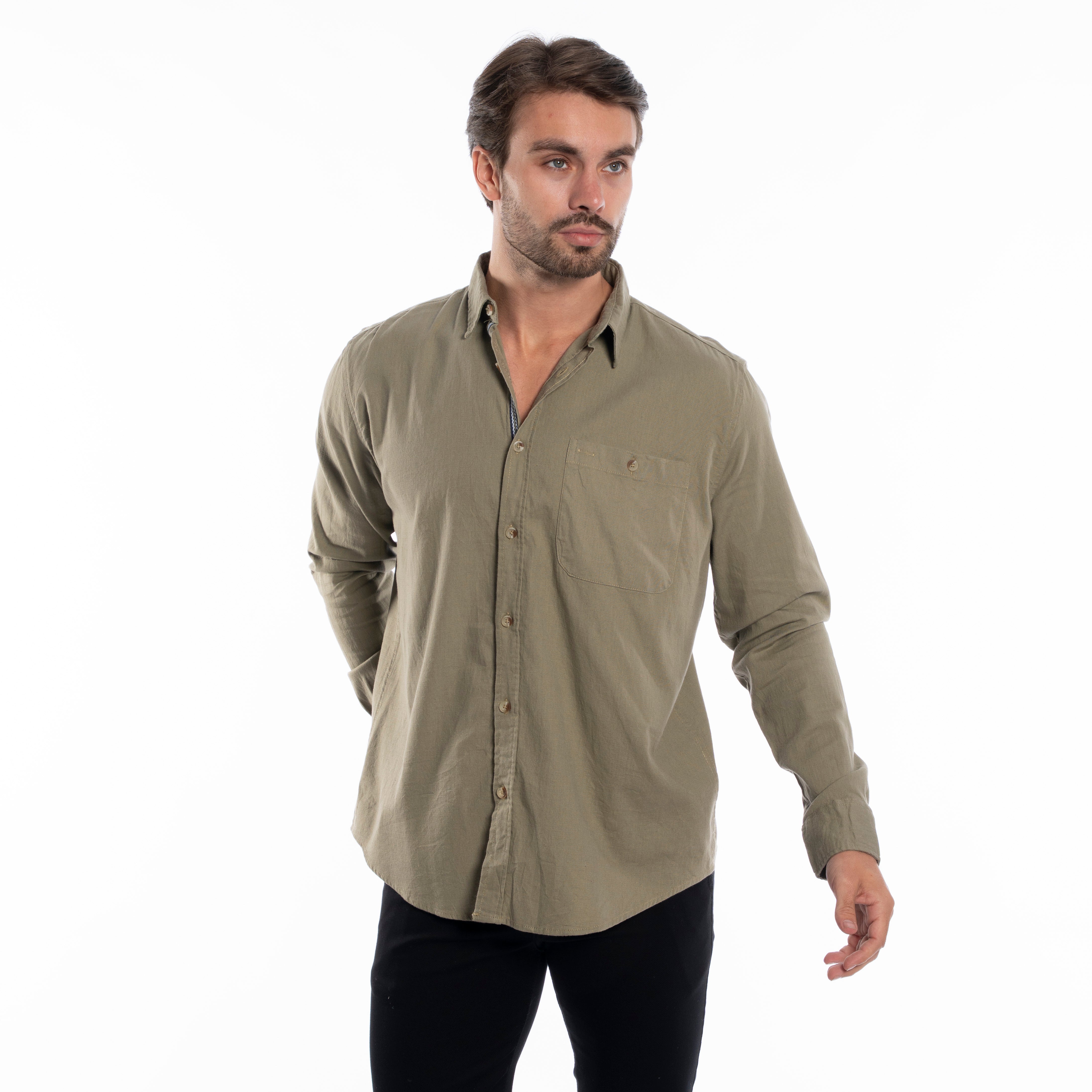 Long Sleeve Shirt - Men - Plain
