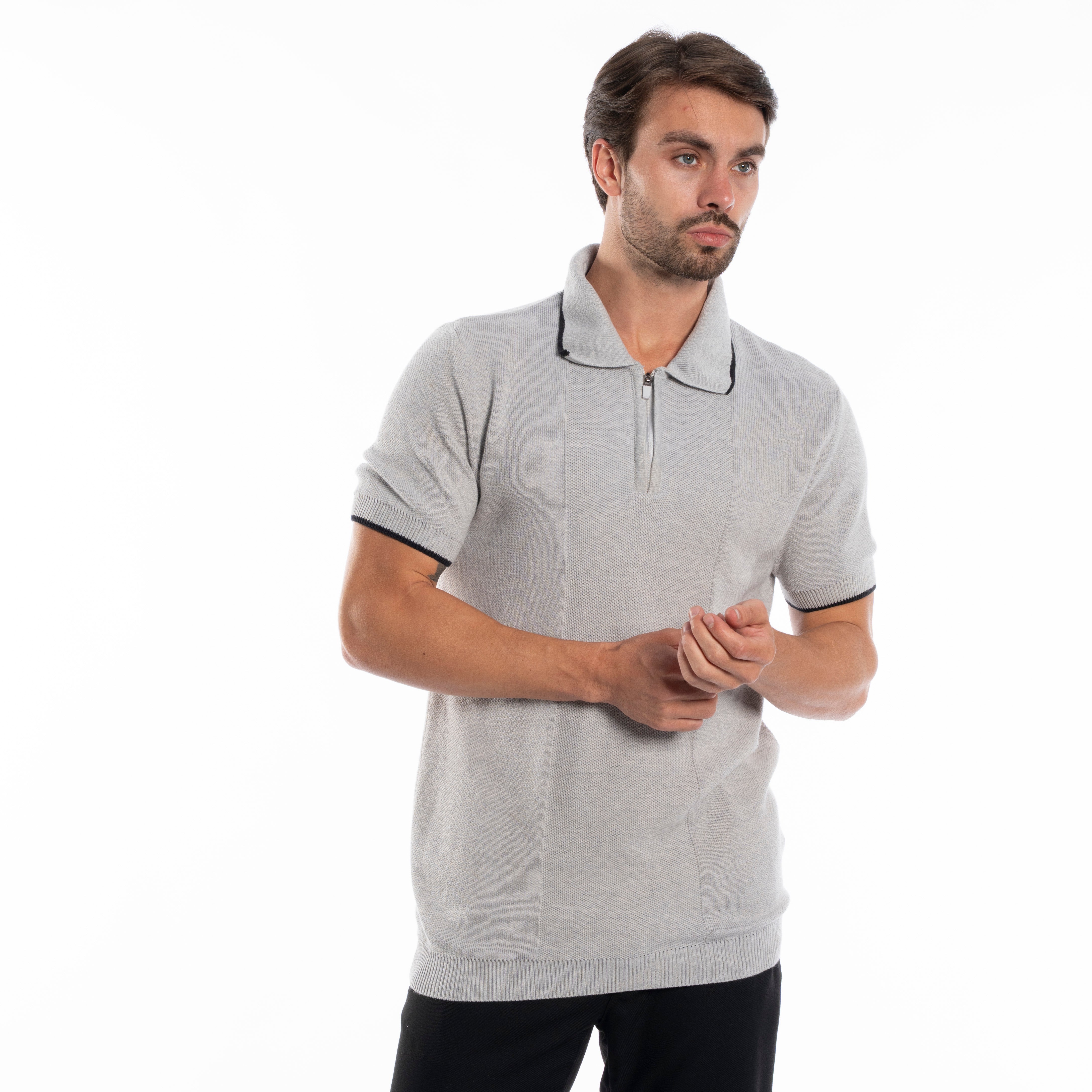 Polo T-shirt - Men - Plain knitted