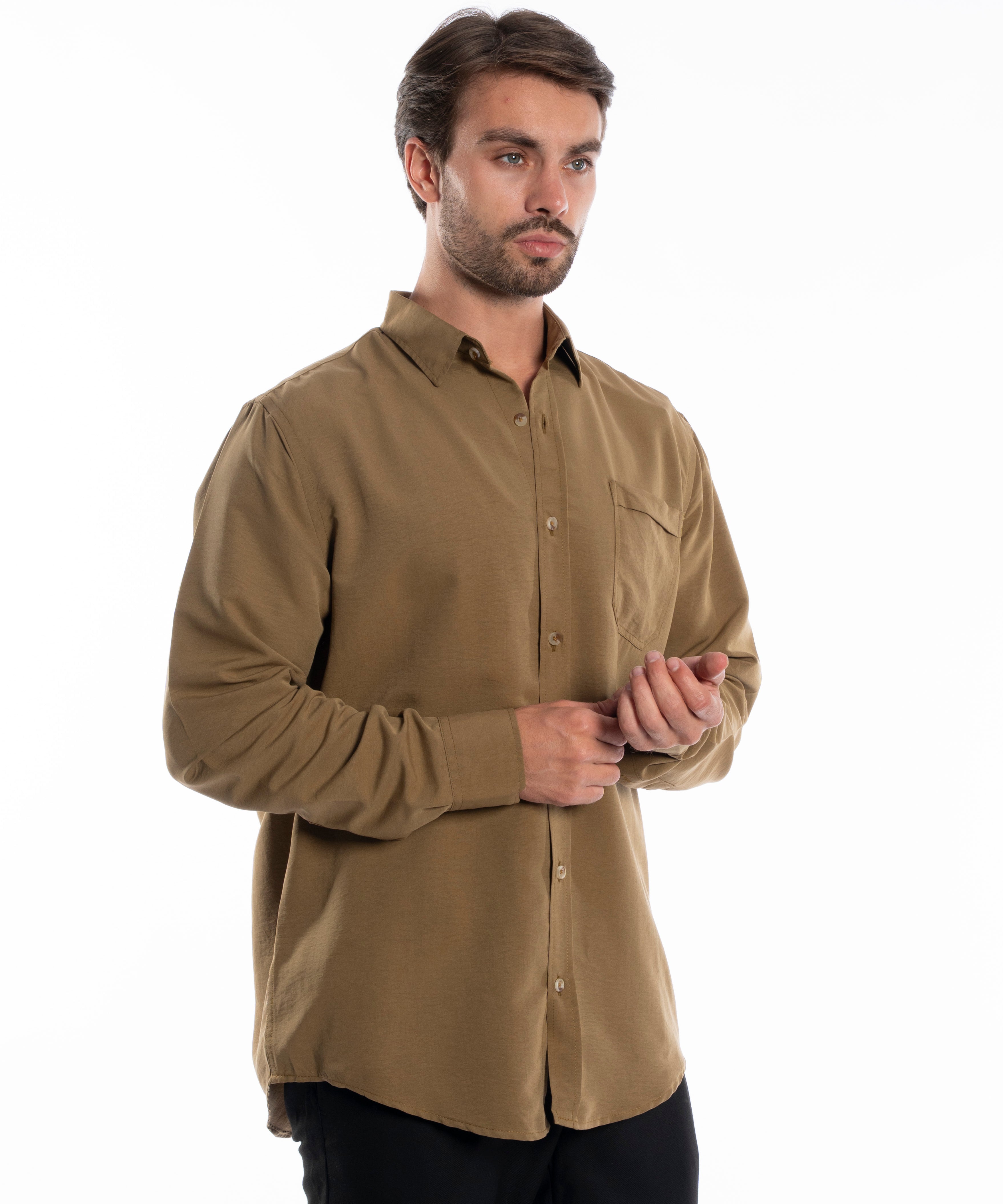 Long Sleeve Shirt - Men - Plain