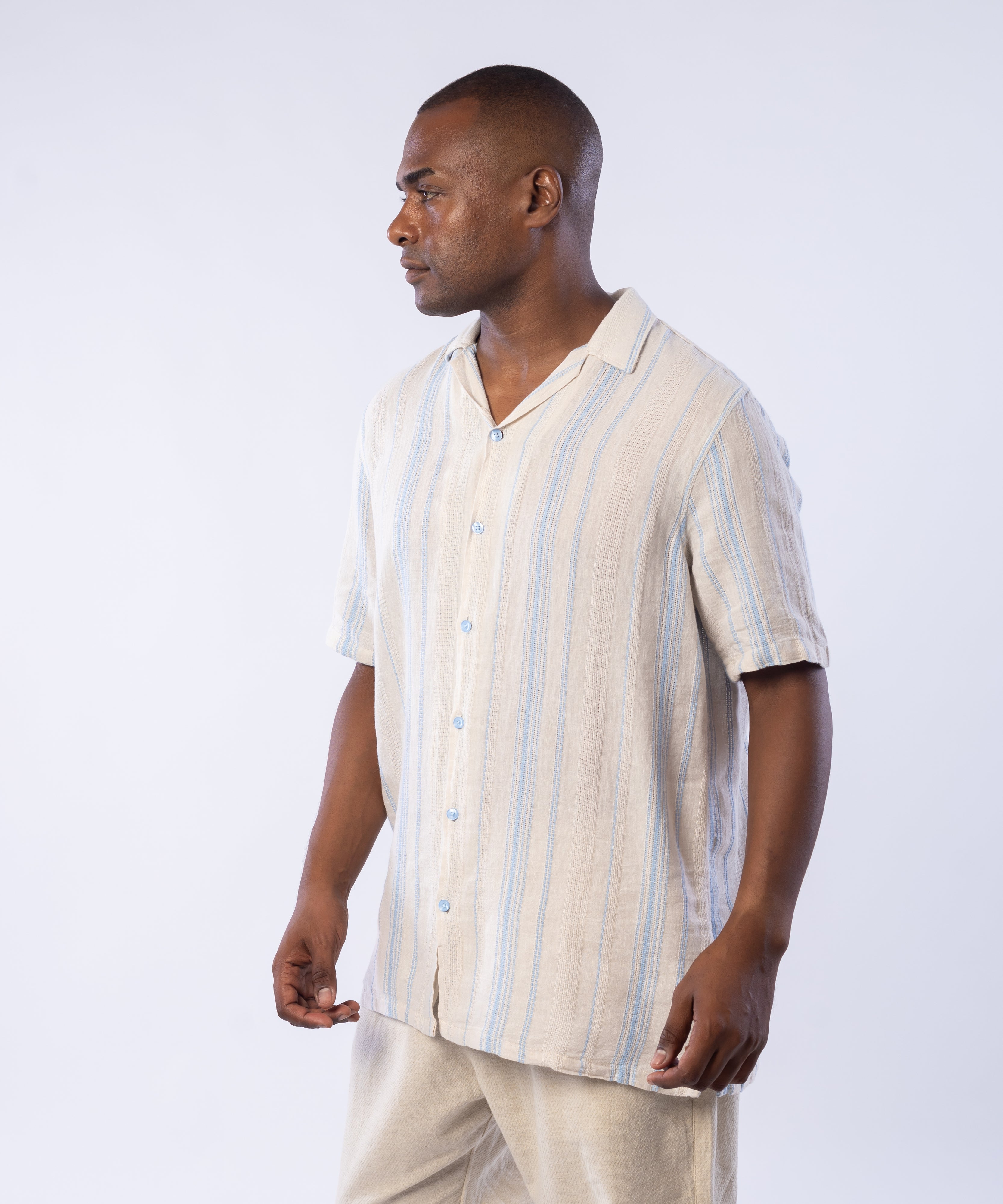 Half Sleeve Shirt - Men - Striped