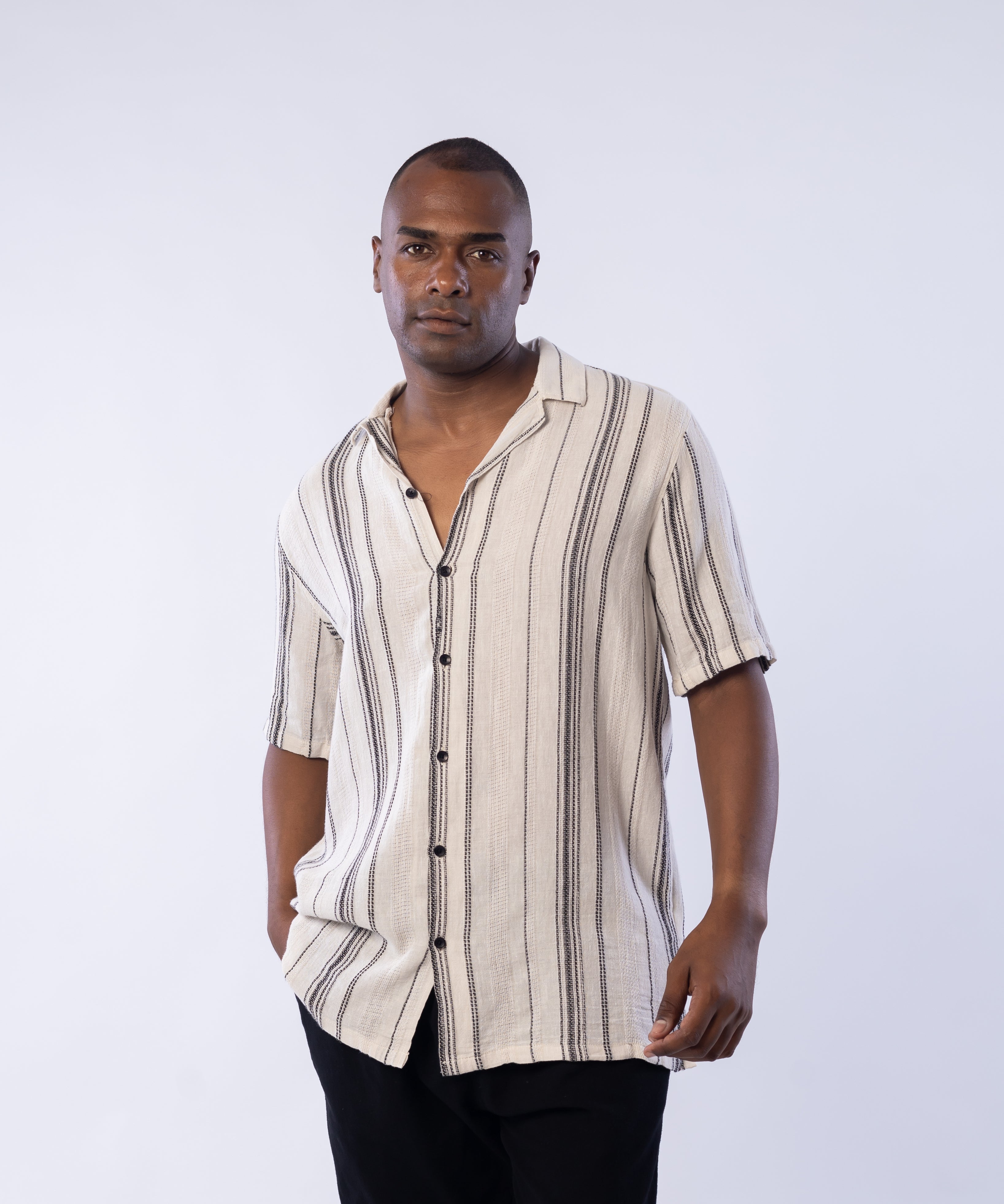 Half Sleeve Shirt - Men - Striped