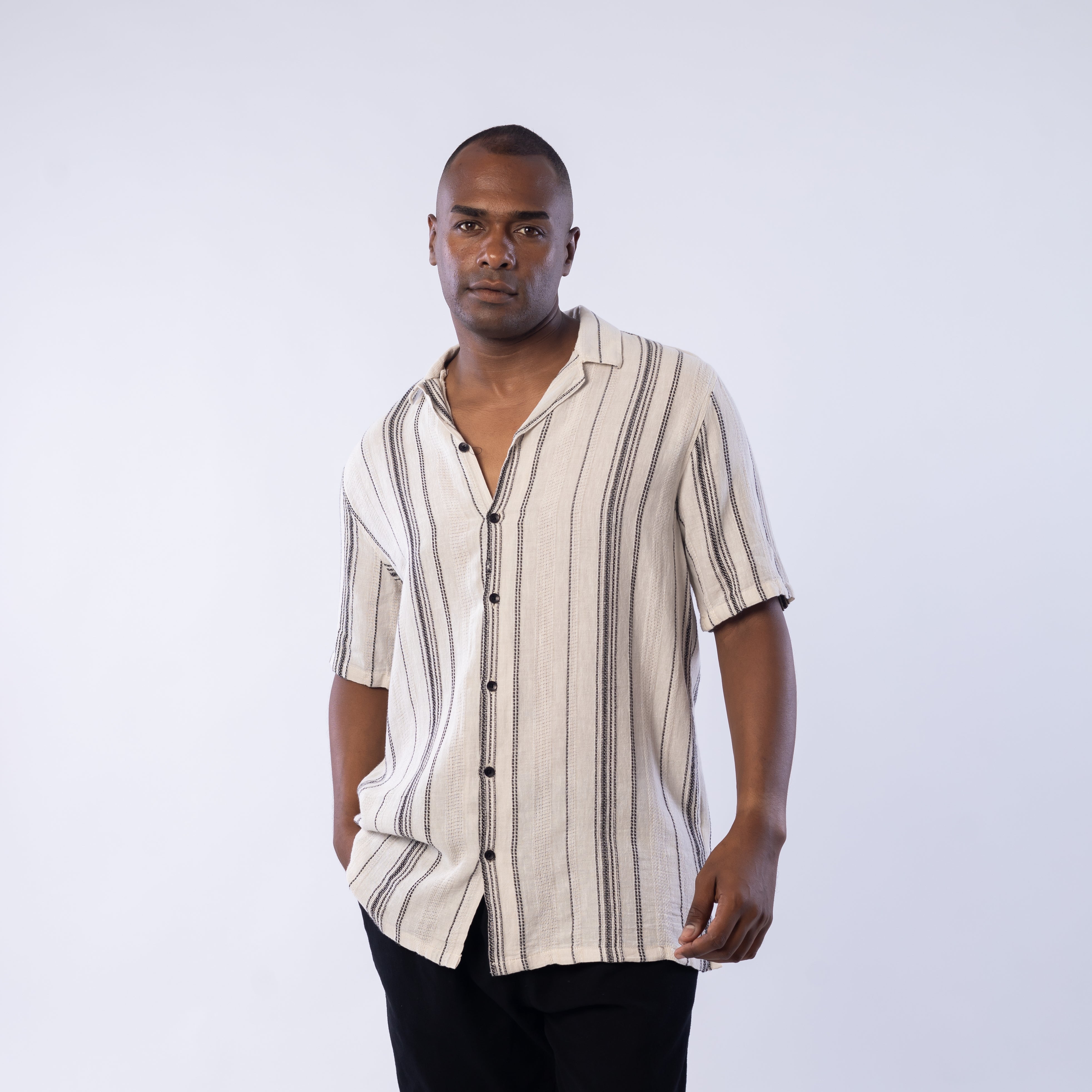 Half Sleeve Shirt - Men - Striped