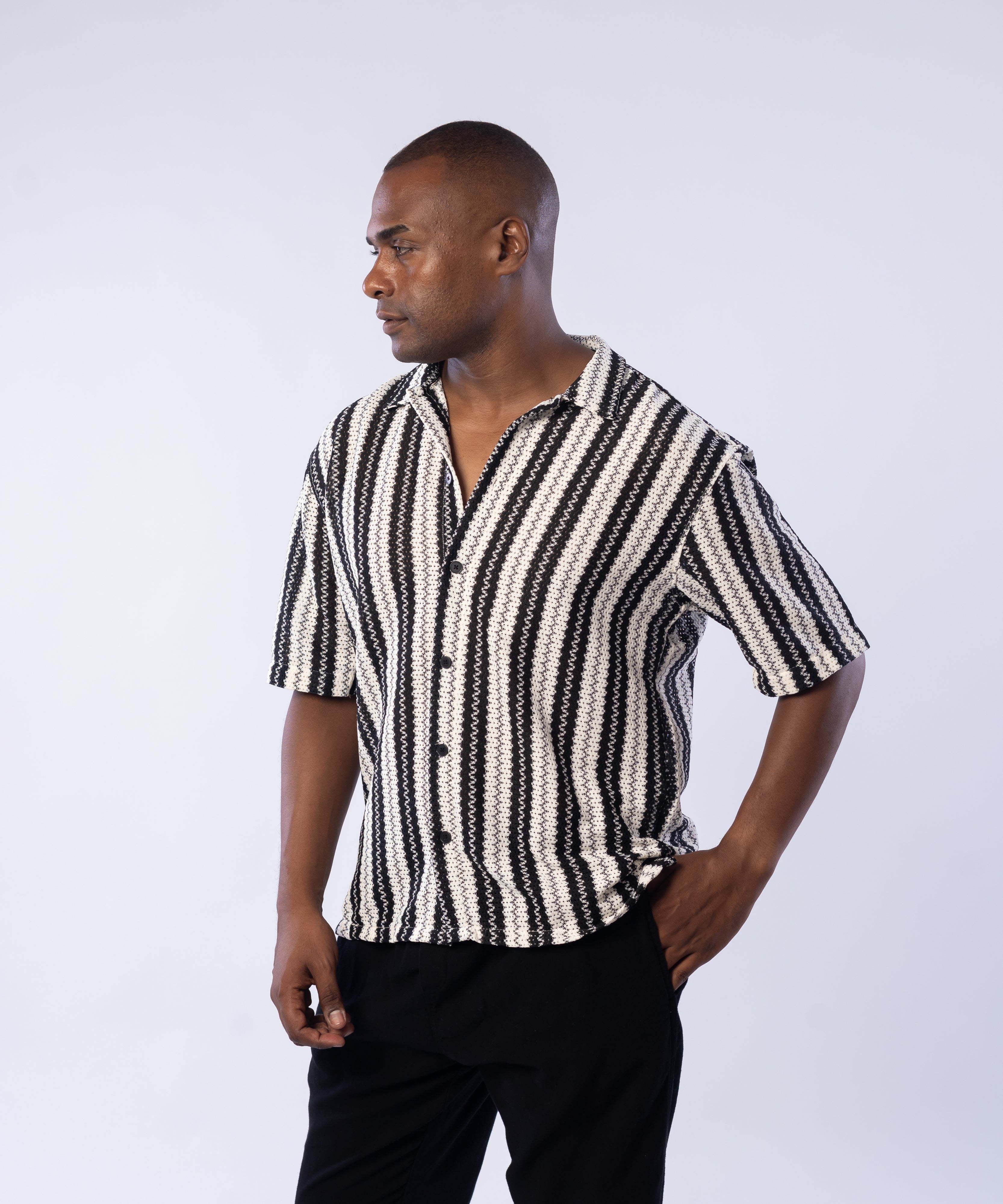 Half Sleeve Shirt - Men - Striped