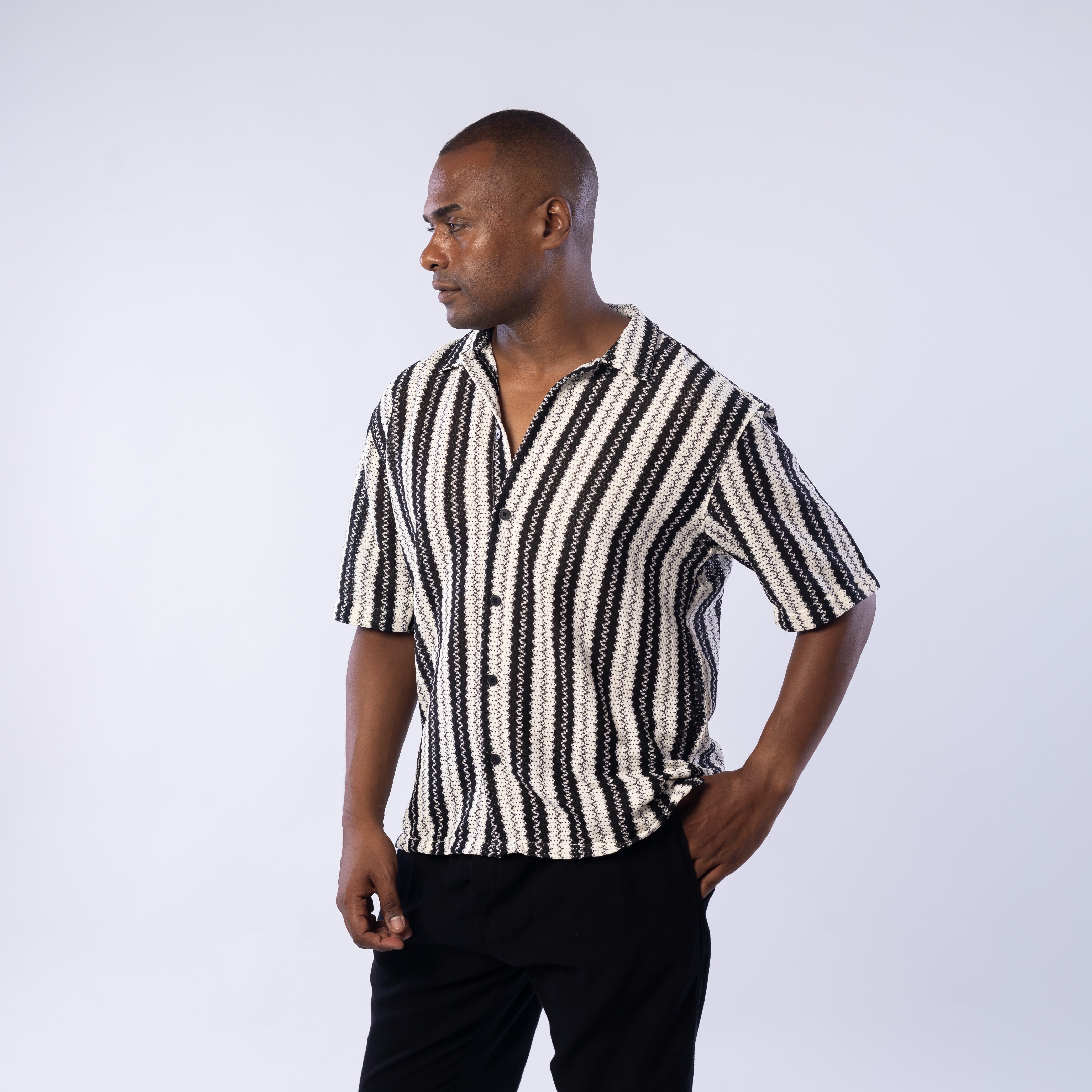 Half Sleeve Shirt - Men - Striped