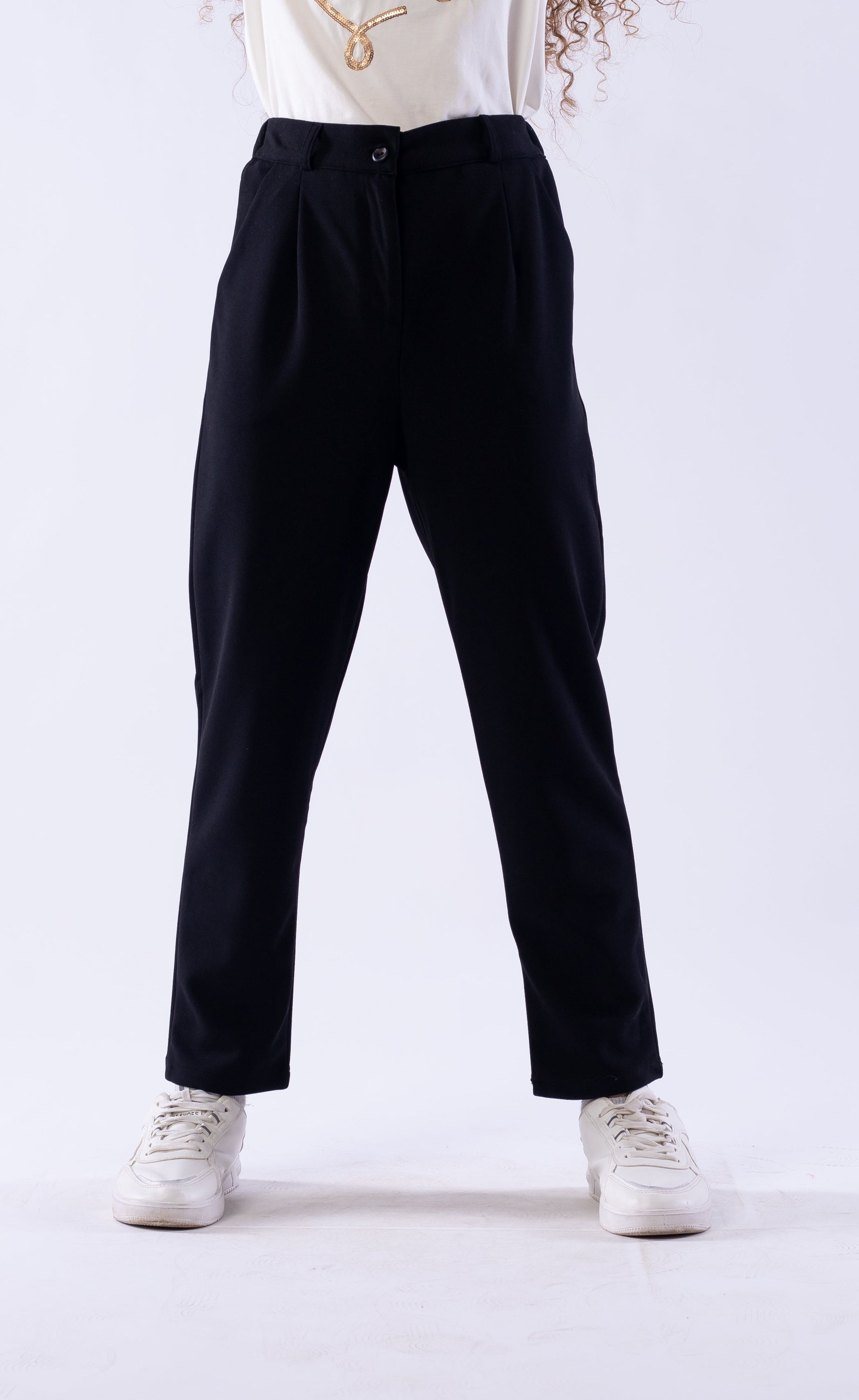 Girls' Slim-Fit Plain Pants