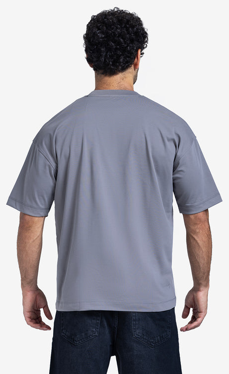 Men's Printed T-Shirt - Gray & Off-White – view 3