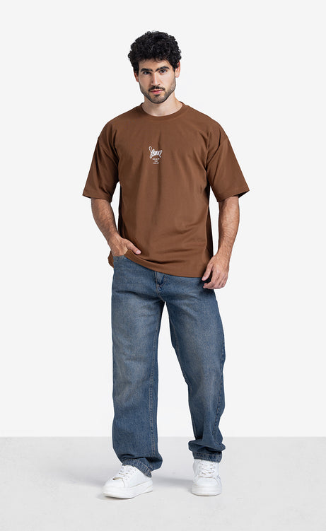 Men's Printed T-Shirt - Coffee – view 4
