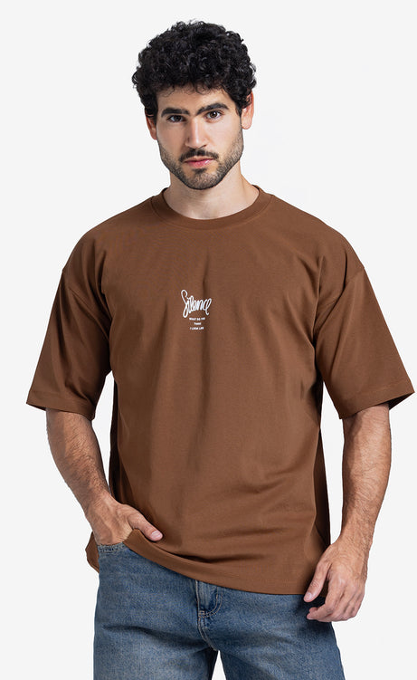 Men's Printed T-Shirt - Coffee