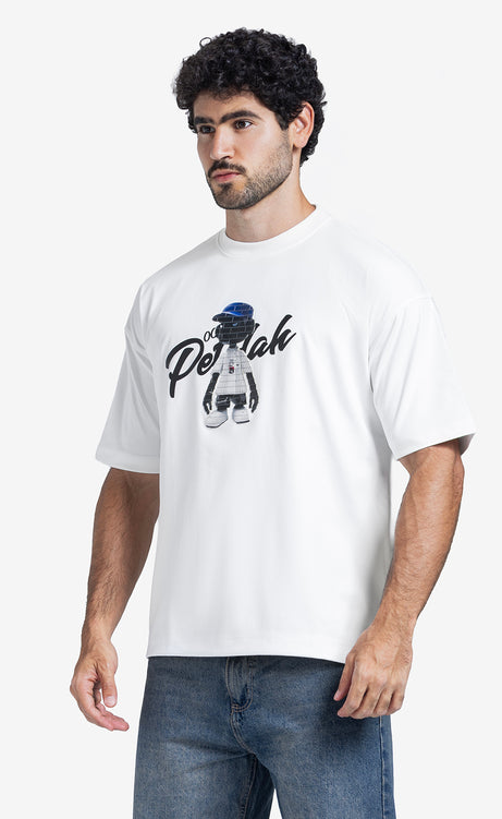 Men's Printed T-Shirt - Gray & Off-White – view 6