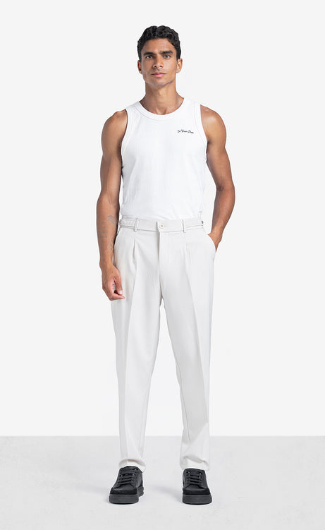Men's Straight-Leg Linen Pants - Beige & Black – view 5