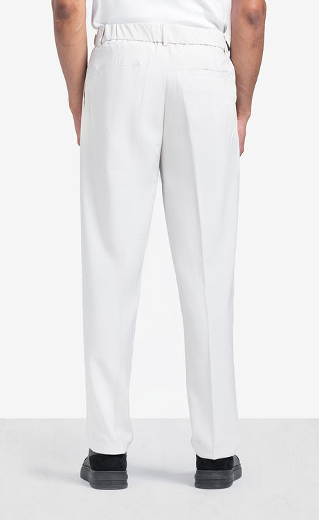 Men's Straight-Leg Linen Pants - Beige & Black – view 4