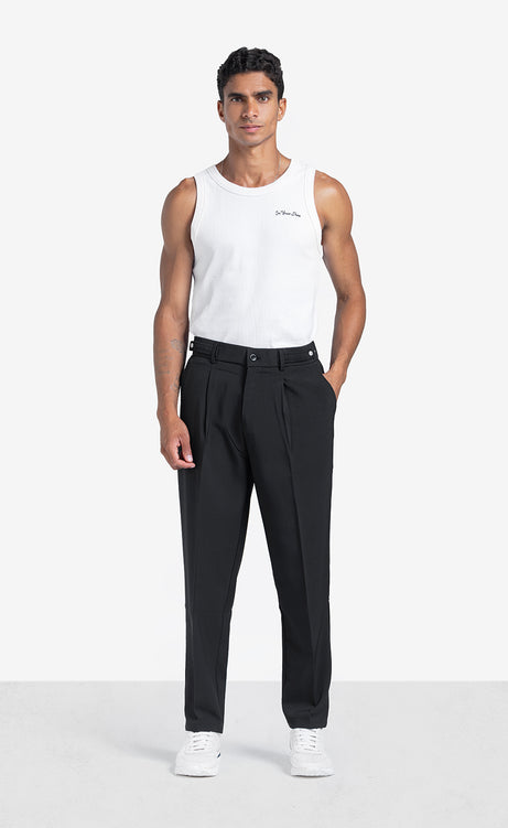 Men's Straight-Leg Linen Pants - Beige & Black – view 8