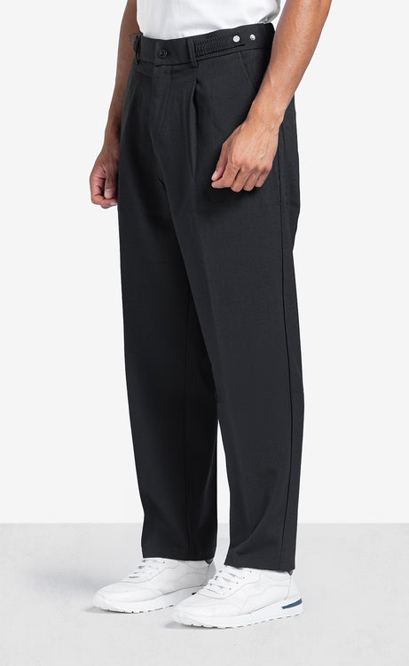 Men's Straight-Leg Linen Pants - Beige & Black – view 7