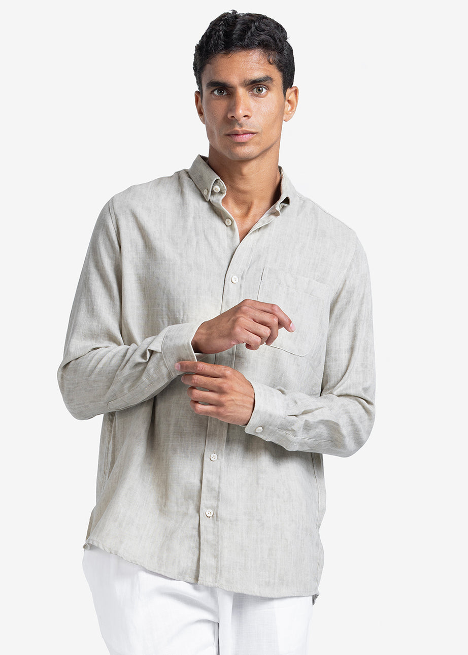 Long Sleeve Shirt - Men - Plain