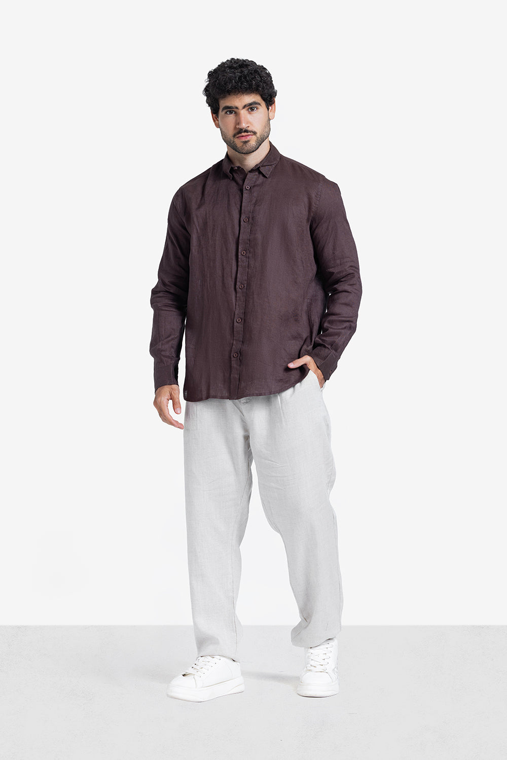 Long Sleeve Shirt - Men - Plain