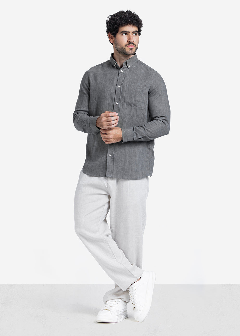 Long Sleeve Shirt - Men - Plain