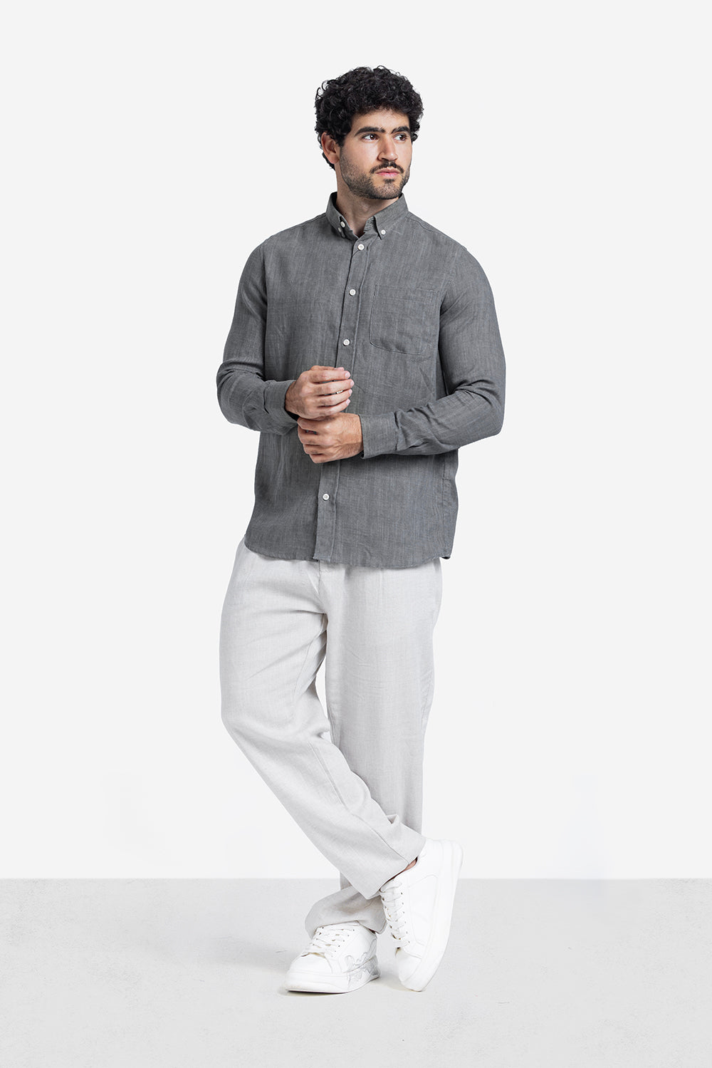 Long Sleeve Shirt - Men - Plain