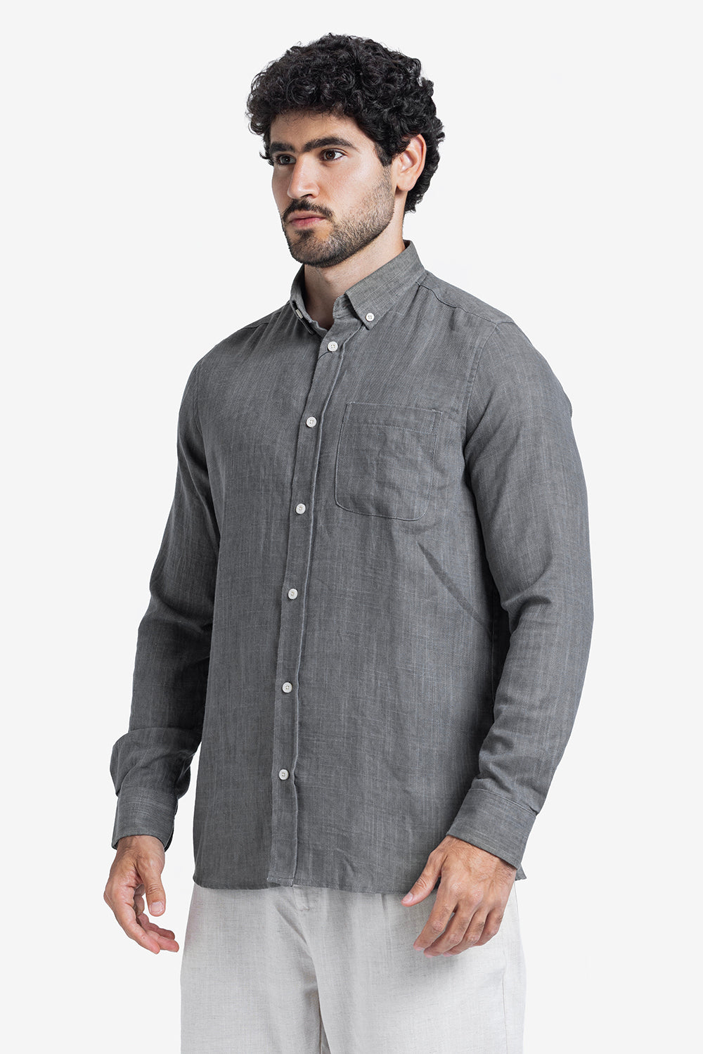 Long Sleeve Shirt - Men - Plain