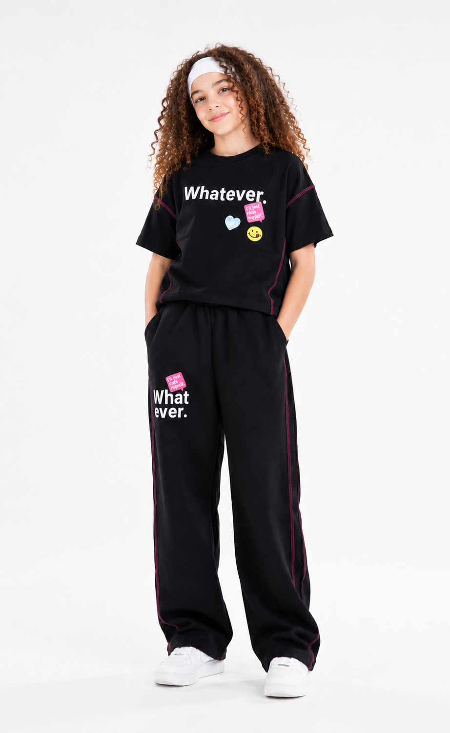 Girls' Printed Short-Sleeve Set - Black & Cafe – view 2