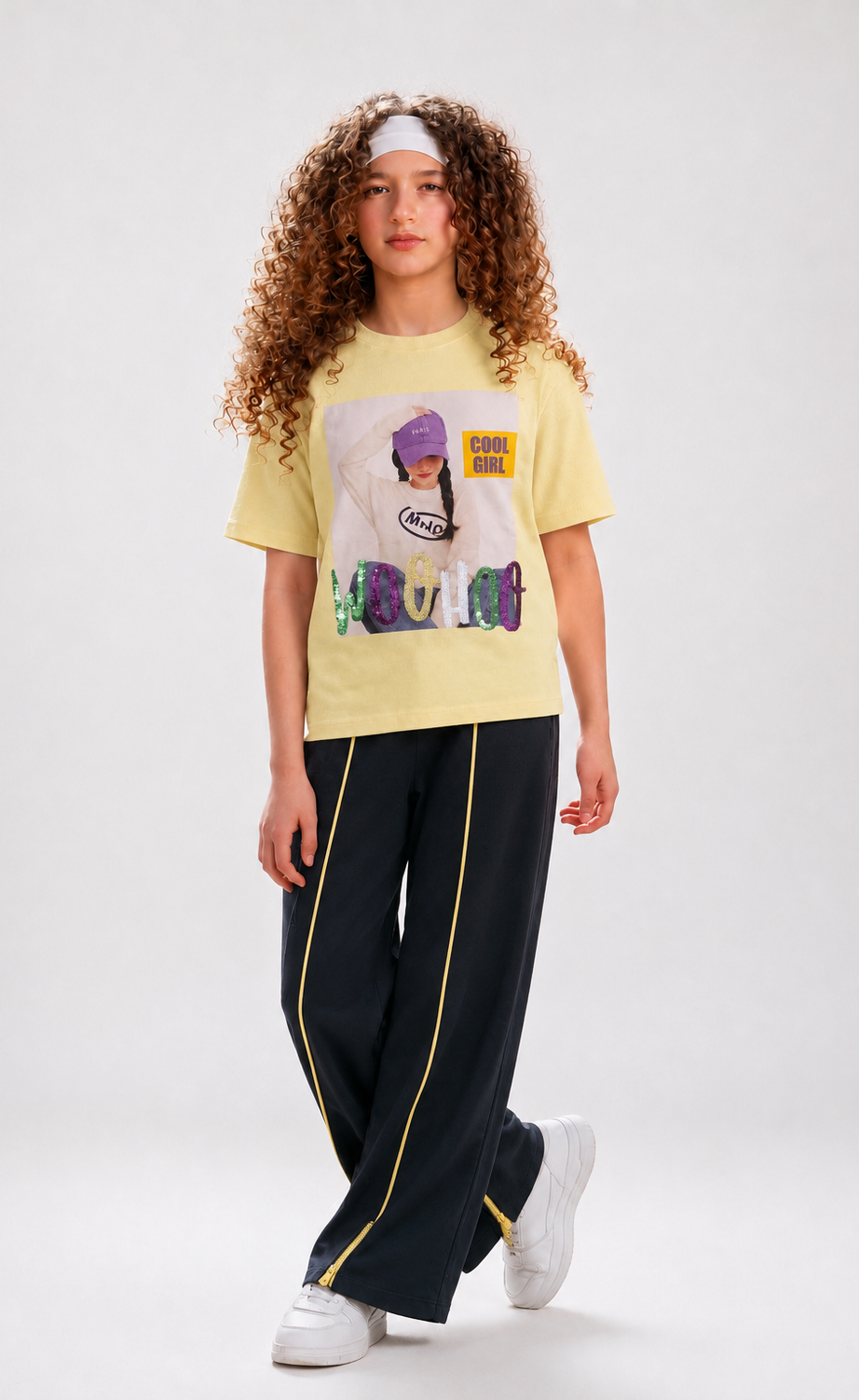 Girls' Printed Short-Sleeve Set - Yellow & Pink