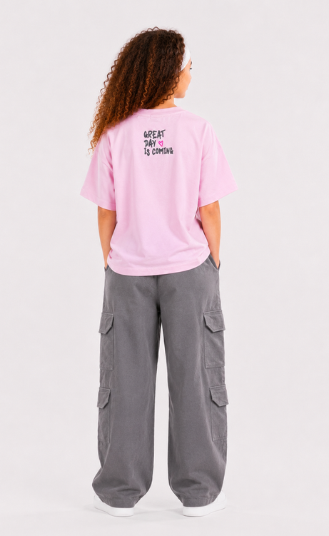 Girls' Printed Short-Sleeve Set - Rose & Baby Blue – view 2