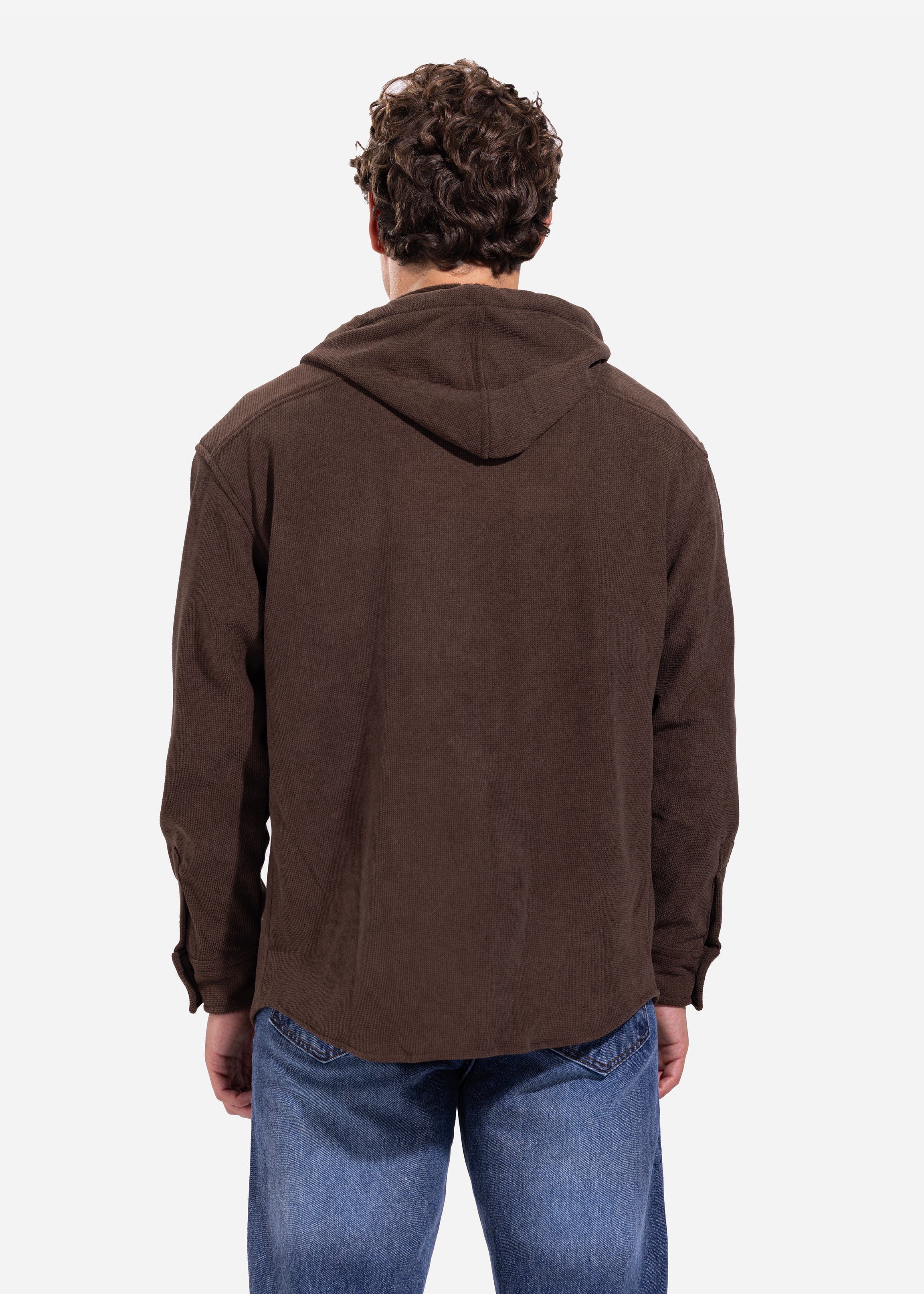Long Sleeve Overshirt - Men - Plain