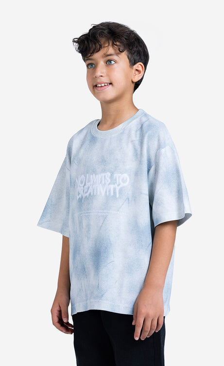 Boys' Printed T-Shirt - Puce Gray, White Apple & White Blue – view 11