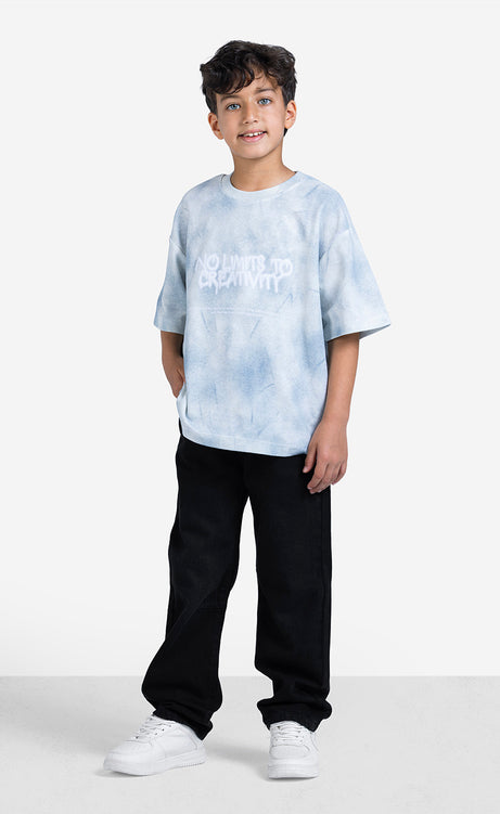 Boys' Printed T-Shirt - Puce Gray, White Apple & White Blue – view 10
