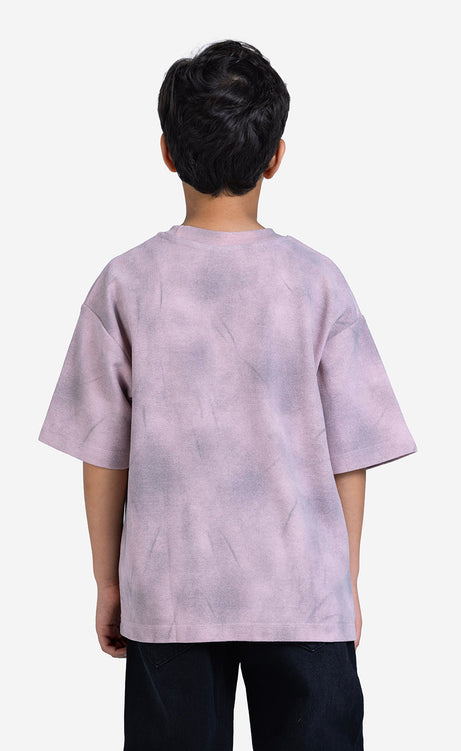 Boys' Printed T-Shirt - Puce Gray, White Apple & White Blue – view 5