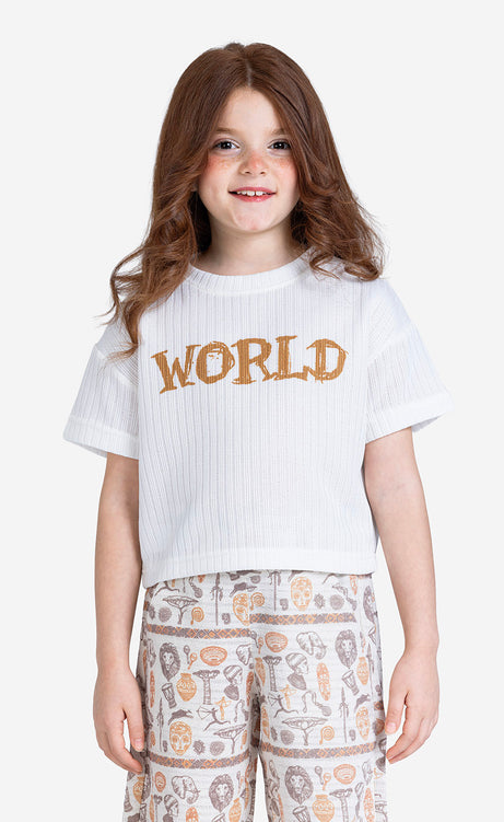Girls' Printed Short-Sleeve Set - Apple & Orange – view 2