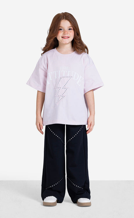 Girls' Printed Short-Sleeve Set - Red & Rose – view 8