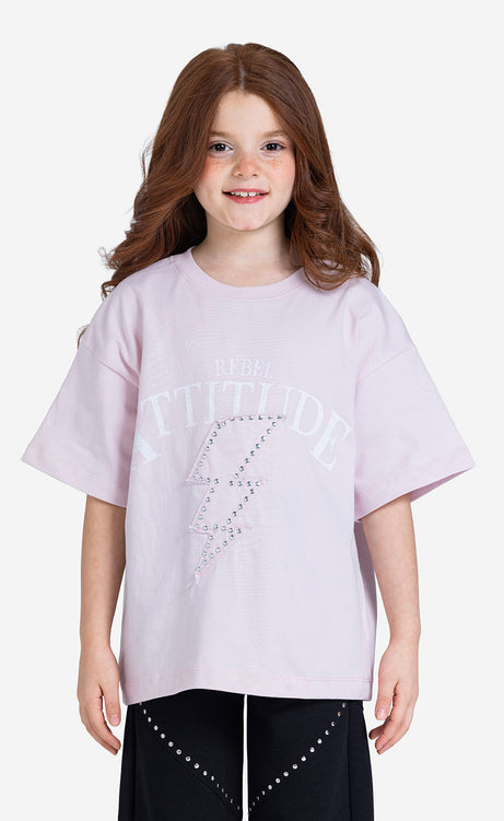 Girls' Printed Short-Sleeve Set - Red & Rose – view 5