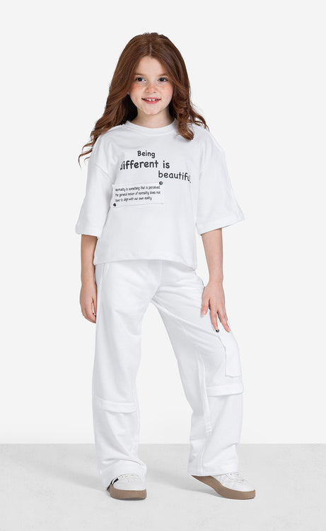 Girls' Printed Short-Sleeve Set - Off-White – view 4