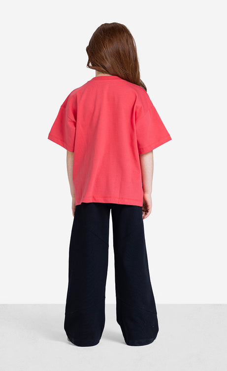 Girls' Printed Short-Sleeve Set - Red & Rose – view 3