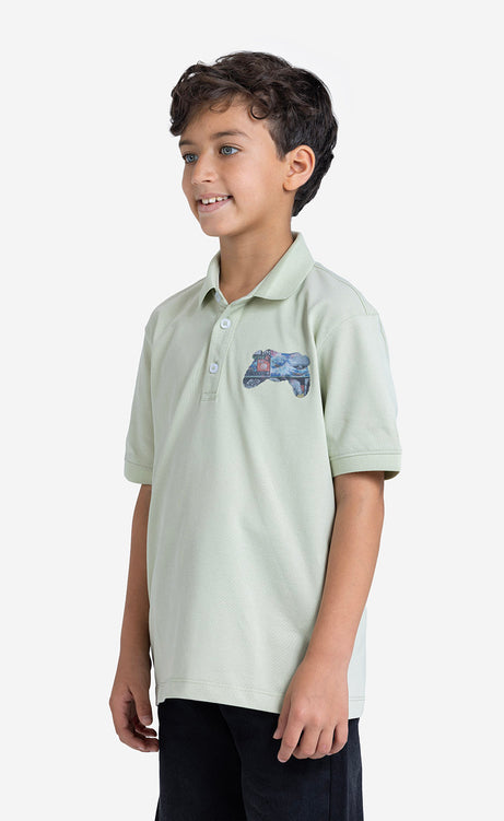 Boys' Printed Short-Sleeve Polo Shirt – view 8