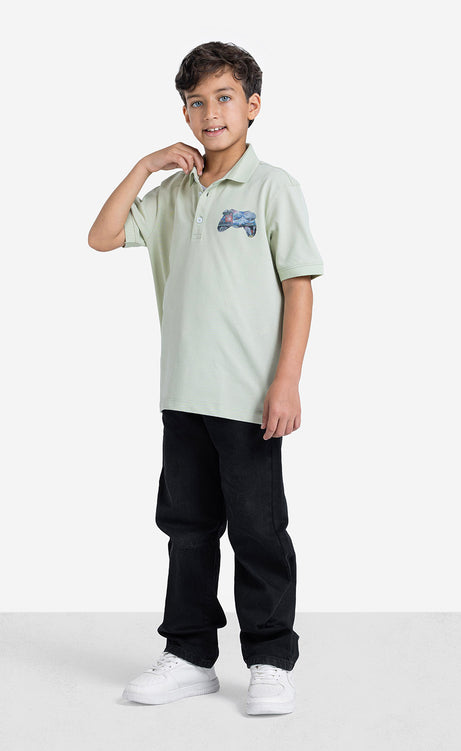 Boys' Printed Short-Sleeve Polo Shirt – view 7