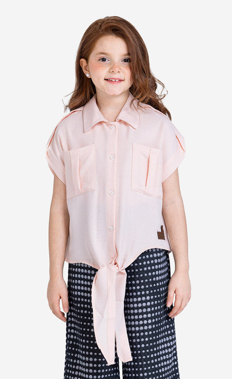 Girls' Printed Short-Sleeve Set - Rose & Off-White