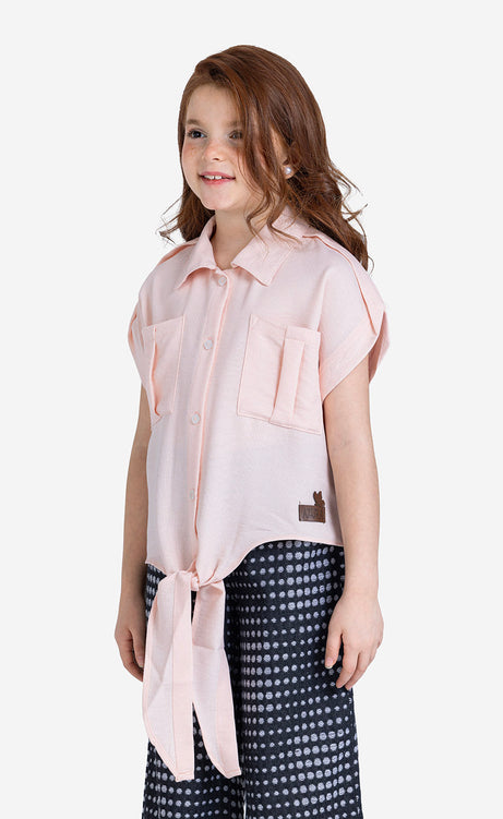 Girls' Printed Short-Sleeve Set - Rose & Off-White – view 5