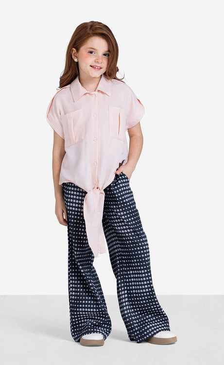 Girls' Printed Short-Sleeve Set - Rose & Off-White – view 7