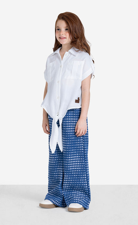 Girls' Printed Short-Sleeve Set - Rose & Off-White – view 3