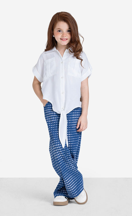 Girls' Printed Short-Sleeve Set - Rose & Off-White – view 8