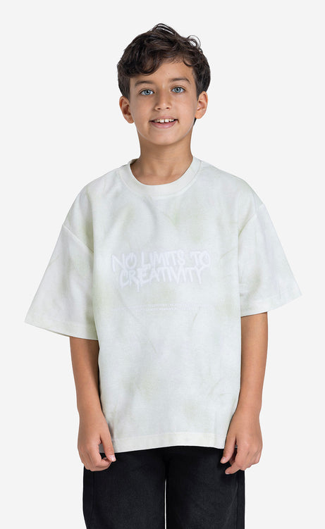 Boys' Printed T-Shirt - Puce Gray, White Apple & White Blue – view 2