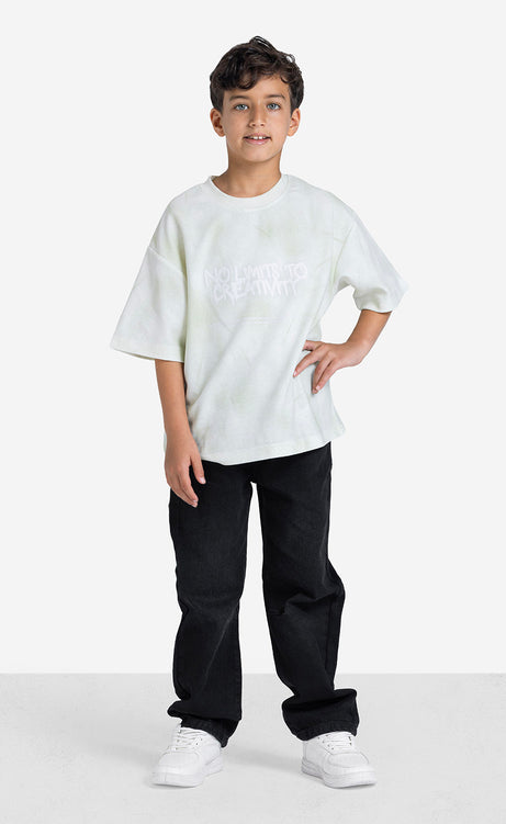 Boys' Printed T-Shirt - Puce Gray, White Apple & White Blue – view 7