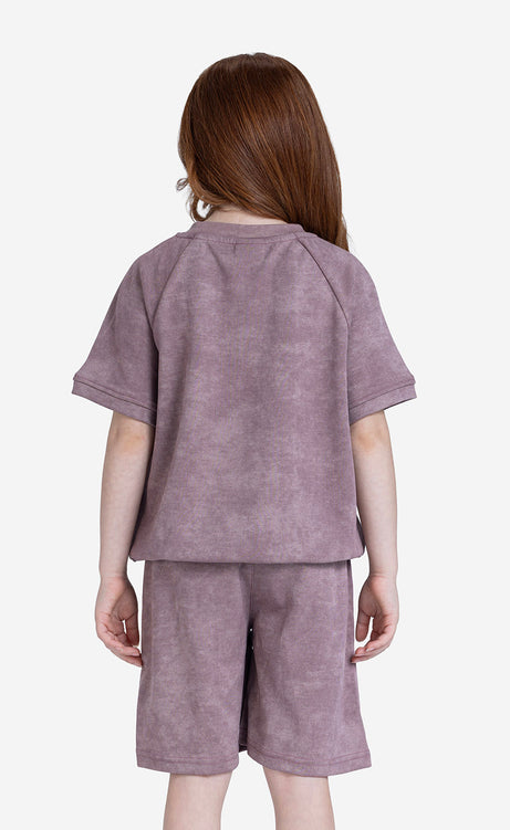 Girls' Printed Short-Sleeve Set - Brown – view 3