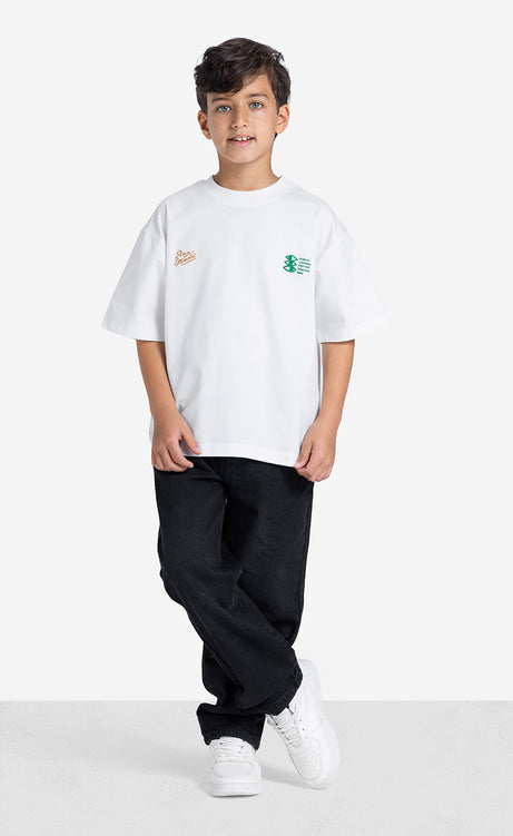 Boys' Printed Crew-Neck Short-Sleeve T-Shirt - Olive – view 7