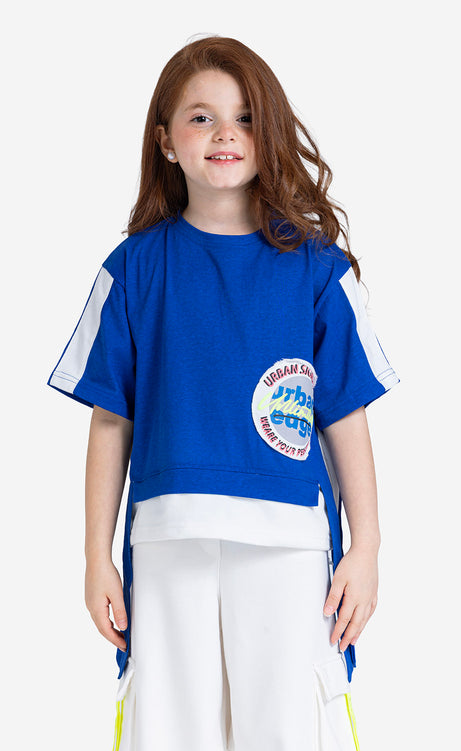 Girls' Printed Short-Sleeve Cotton Set