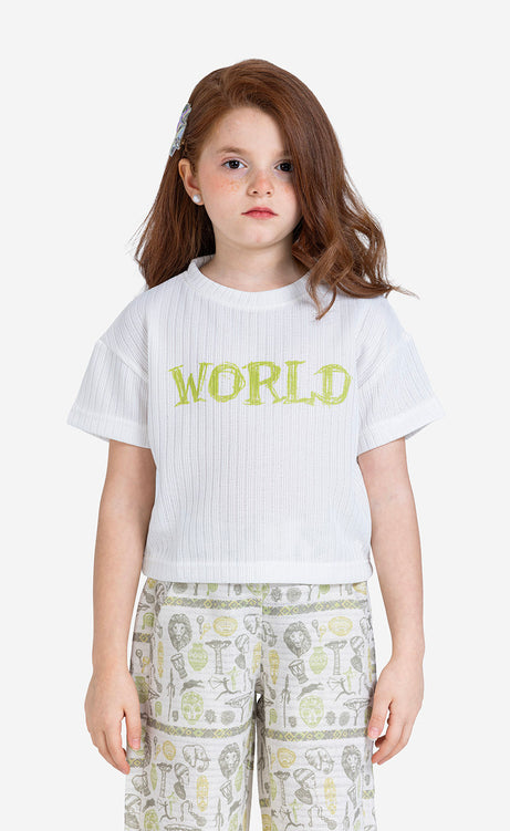 Girls' Printed Short-Sleeve Set - Apple & Orange