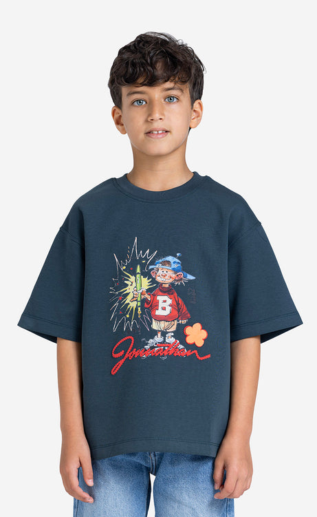 Boys' Printed Crew-Neck Short-Sleeve T-Shirt – view 6