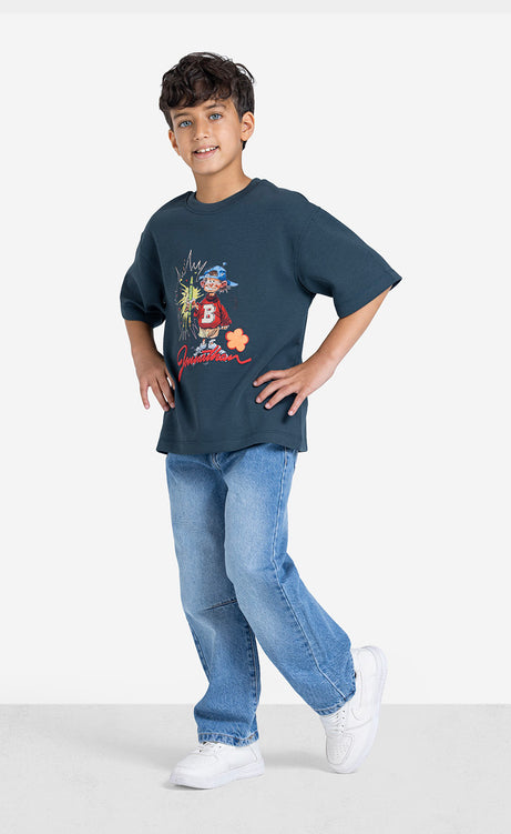 Boys' Printed Crew-Neck Short-Sleeve T-Shirt – view 8